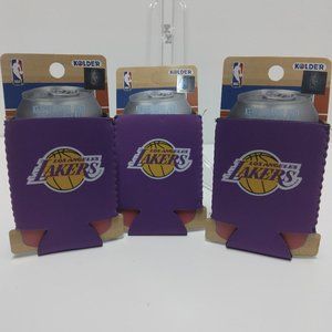 New Kolder Los Angeles Lakers NBA Can Bottle Coolers Set of 3 Purple Yellow Gift